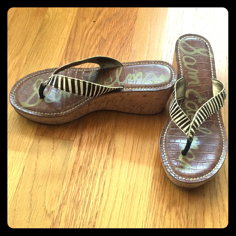 Sam Edelman zebra print platform sandals